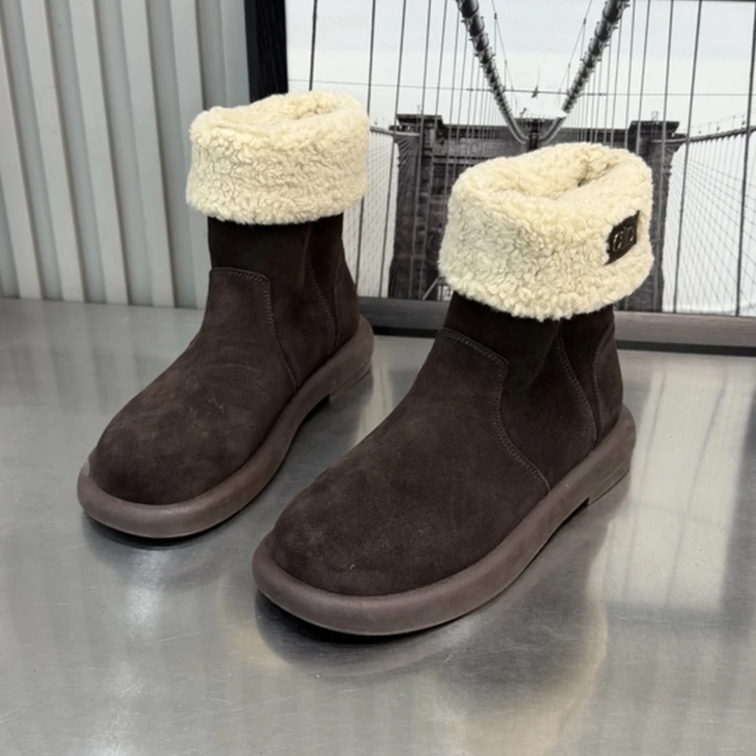 保暖高帮冬季圆头平跟时尚雪地靴雪地靴百搭时尚