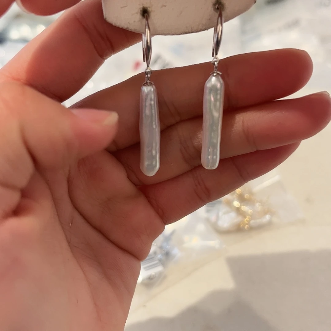 淡水珍珠耳饰银S925镶嵌