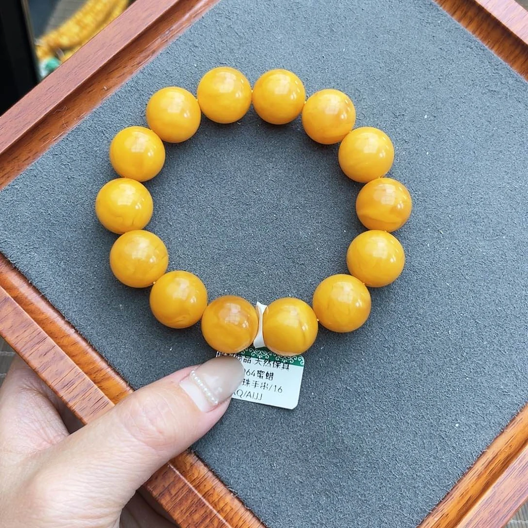 琥珀手链未镶嵌16m 花蜡