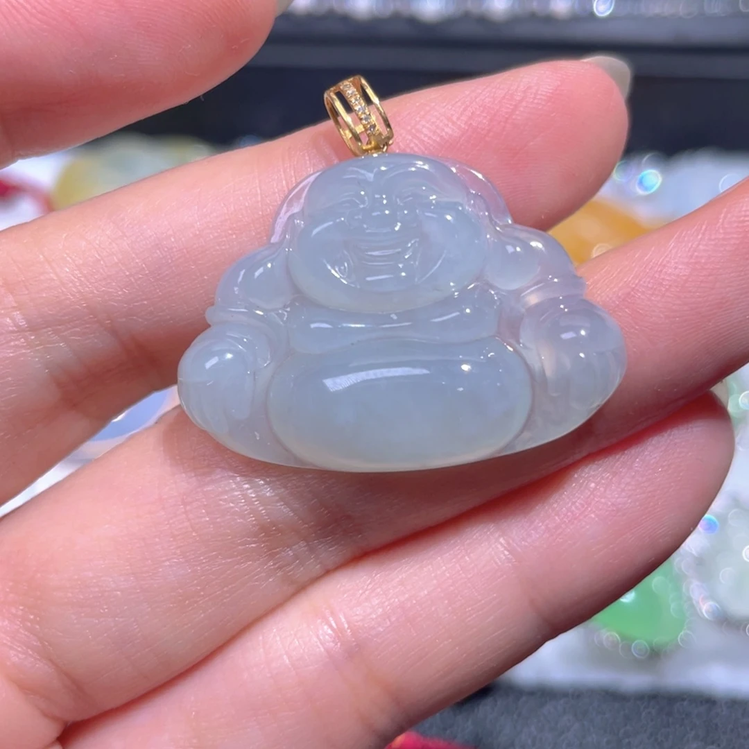 颈饰18K金镶嵌翡翠翡翠