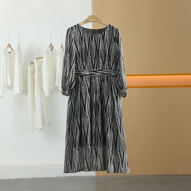 【半价q仓-唐长老自营】货号4595女装春秋新款收腰显瘦连衣裙M