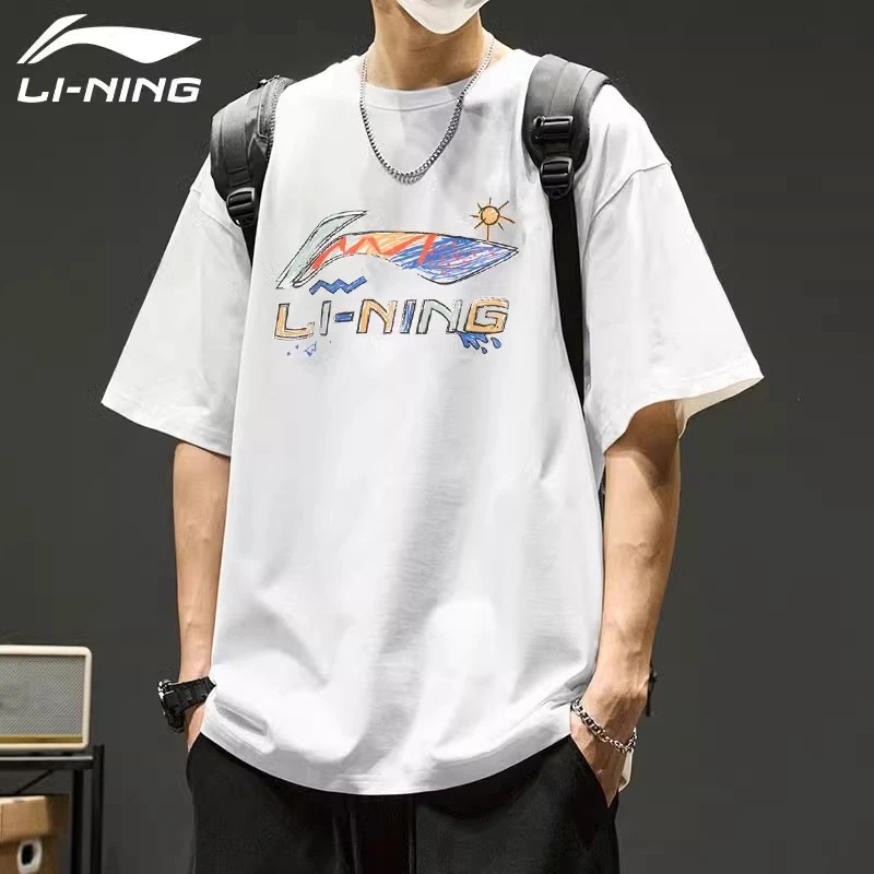 李宁短袖男夏季2025情侣时尚圆领国潮半袖爆款正品潮牌运动T恤女