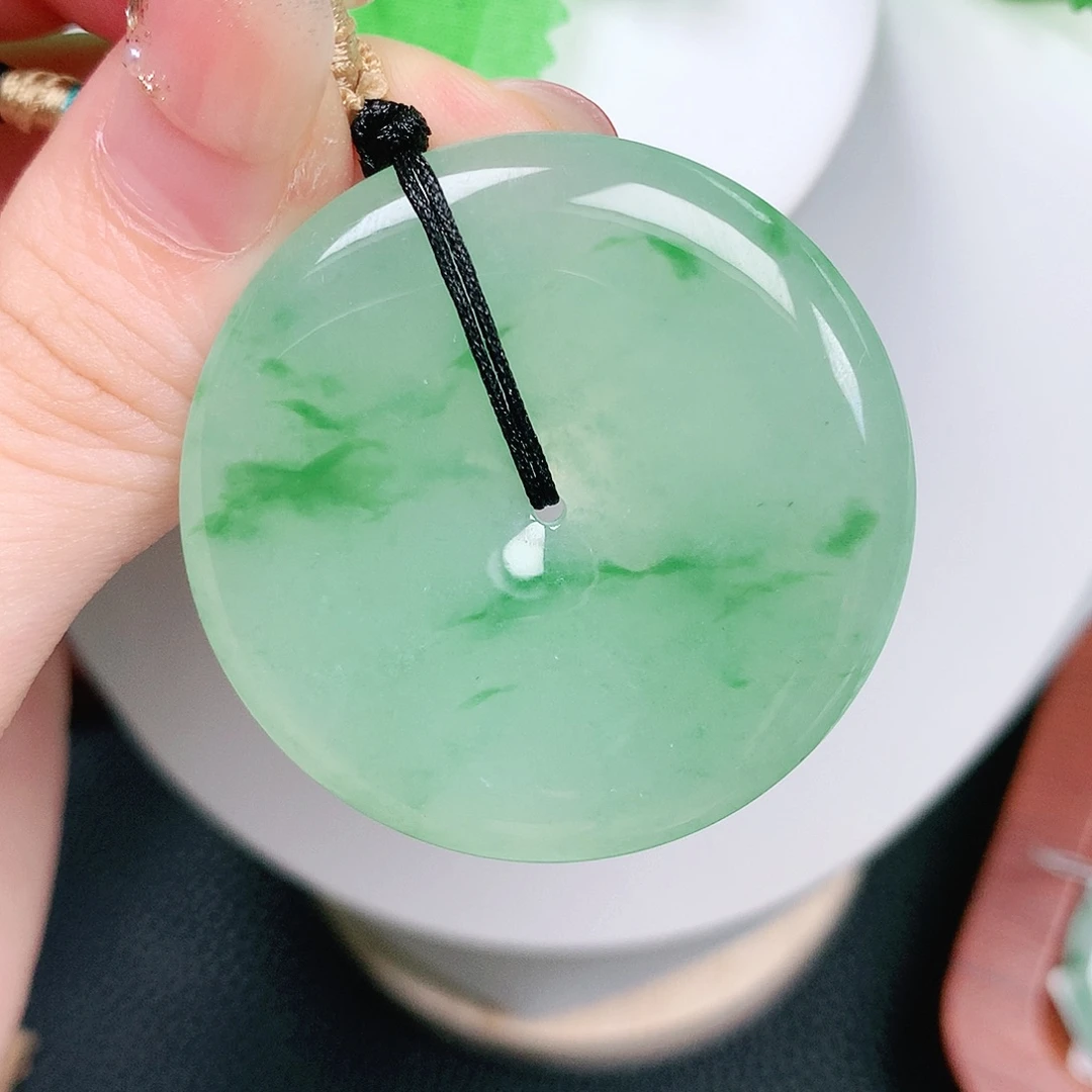 翡翠未镶嵌颈饰平安40.1-5.8