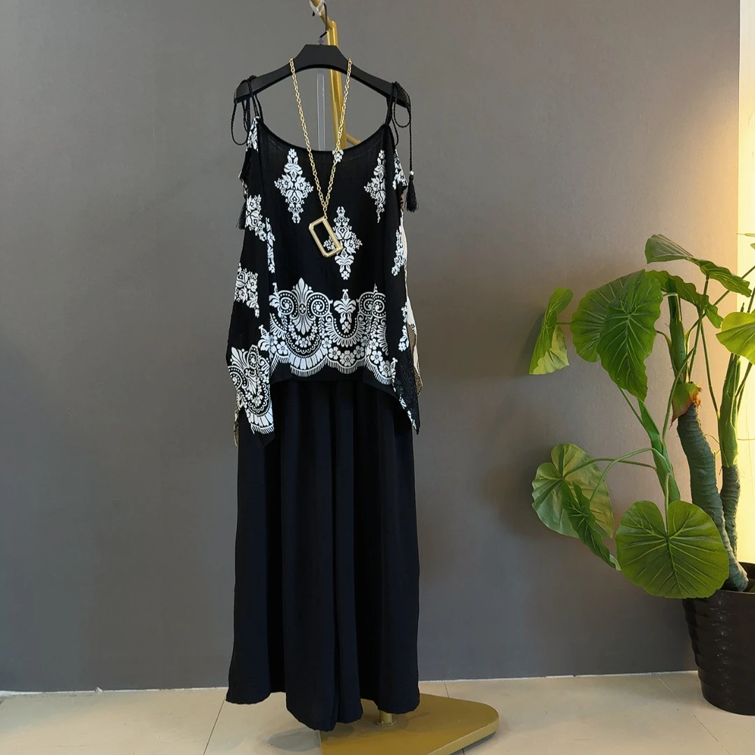 简约通勤慵懒风INS风吊带背心蕾丝百搭欧美风AB版