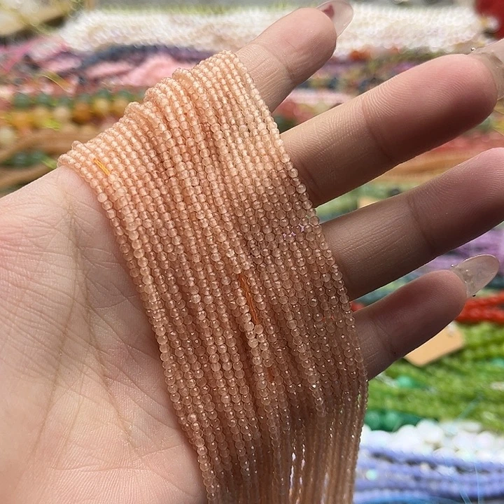 玛瑙/玉髓珠宝半成品未镶嵌2条2mm左右太阳石刻面