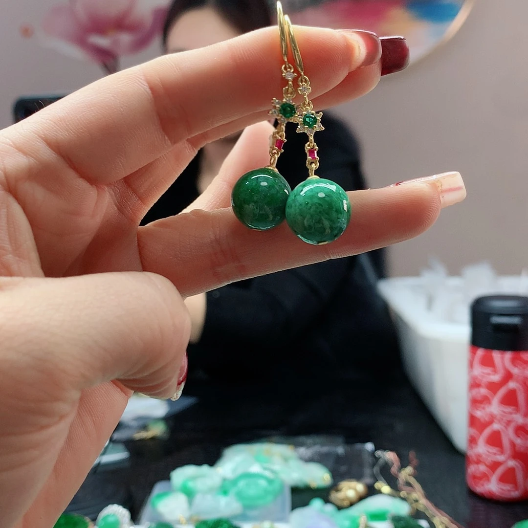 【闪购商品】翡翠耳饰银S925镶嵌，