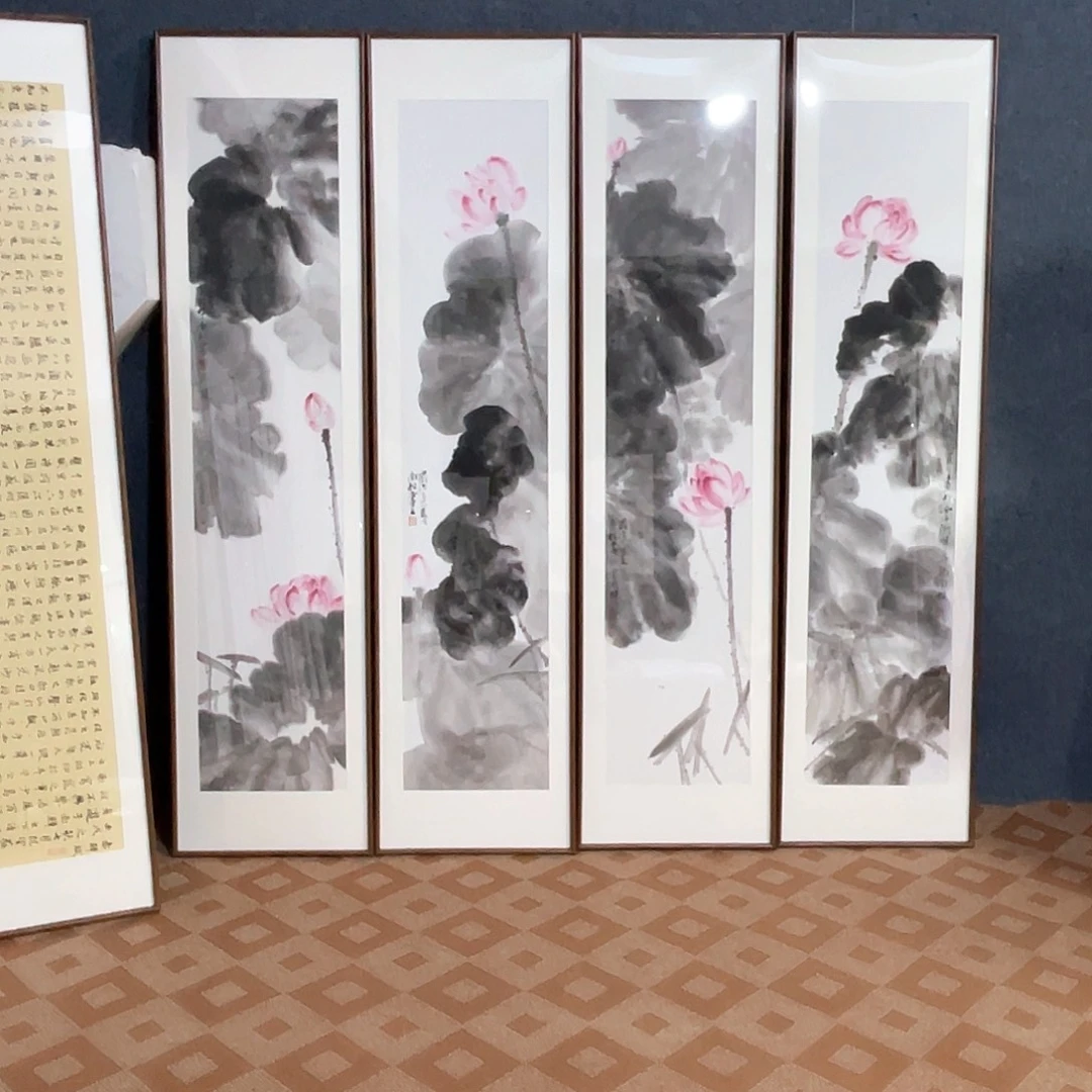 子***师国画手绘画作品带框