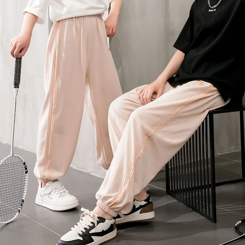 韩系潮男童速干冰丝轻薄舒适防蚊垂感丝滑休闲宽松女童洋气潮搭