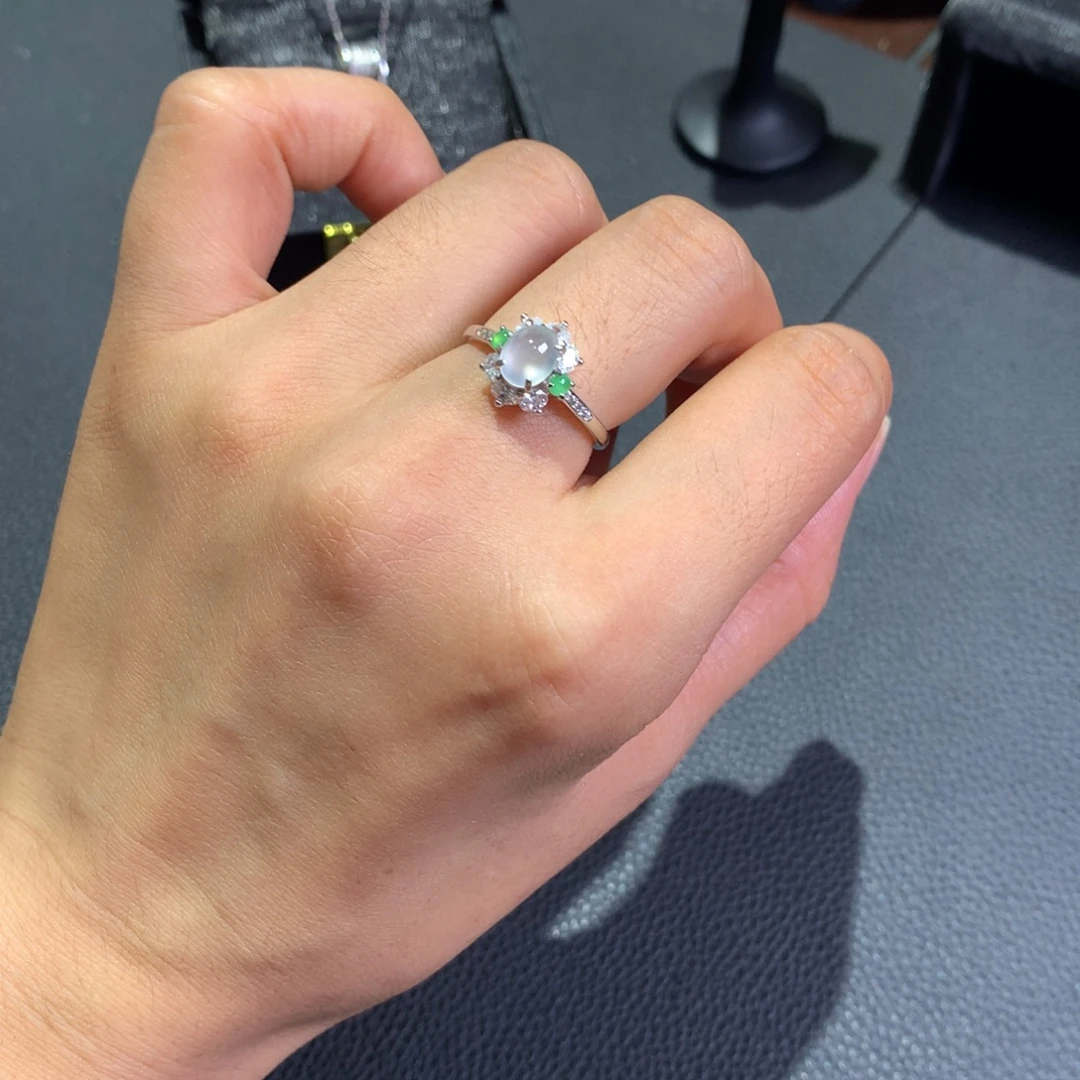 翡翠银S925镶嵌戒指