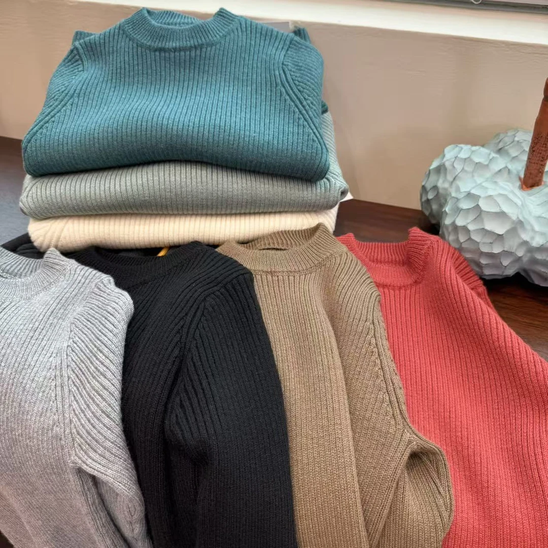 【现货】vilimama2025秋冬款【圆领】纯色圆领针织打底毛衣c55043