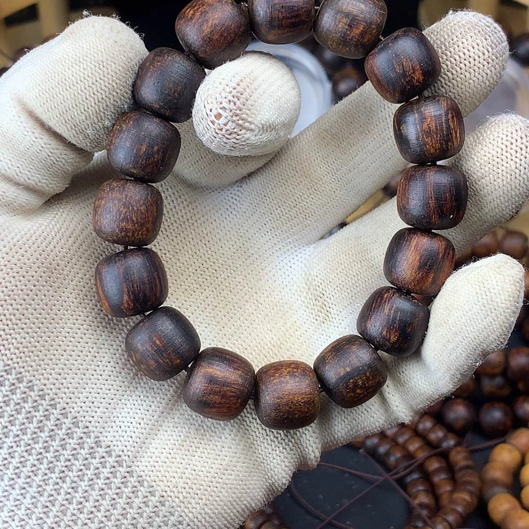 贡木手串/手链1314红黑麻丝粗抛