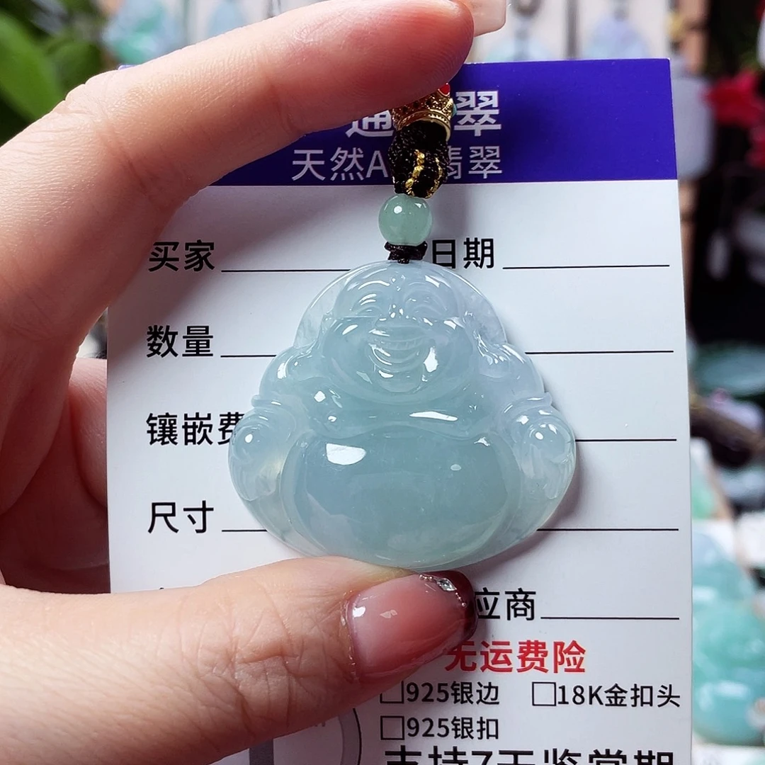 翡翠未镶嵌颈饰佛公30