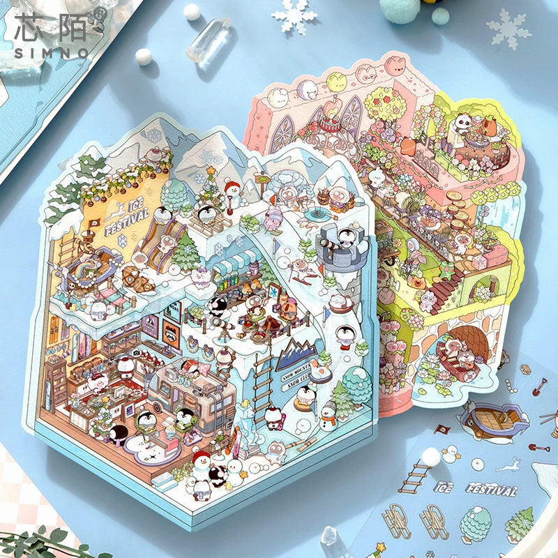 芯陌趣味大号场景贴纸3.0创意解压治愈场景3d立体微缩