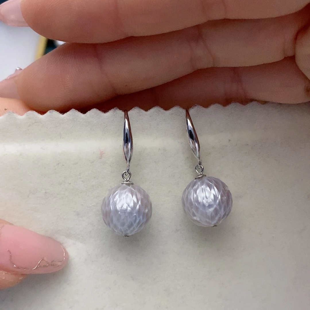 【闪购商品】海水珍珠耳饰银S925镶嵌64