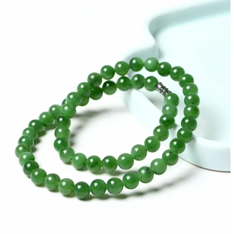 和田玉碧玉妈妈链项链卡8mm XL047多样性发其一拆标不退不换