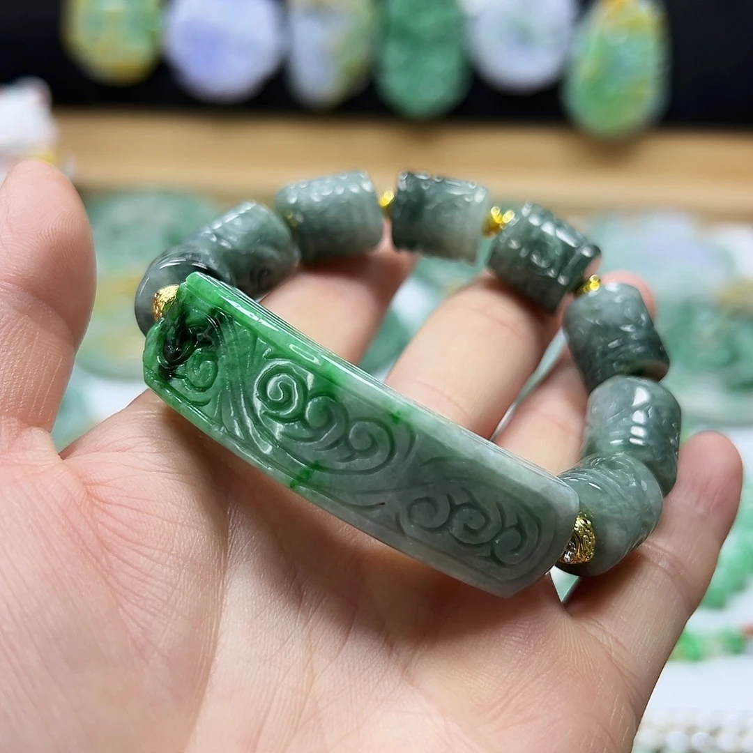 翡翠未镶嵌手链手牌