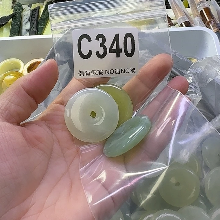降***木蛇纹石玉合金发饰