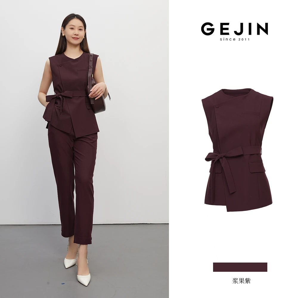 GEJIN/歌锦老钱风时尚通勤气质收腰显瘦马甲93125904091