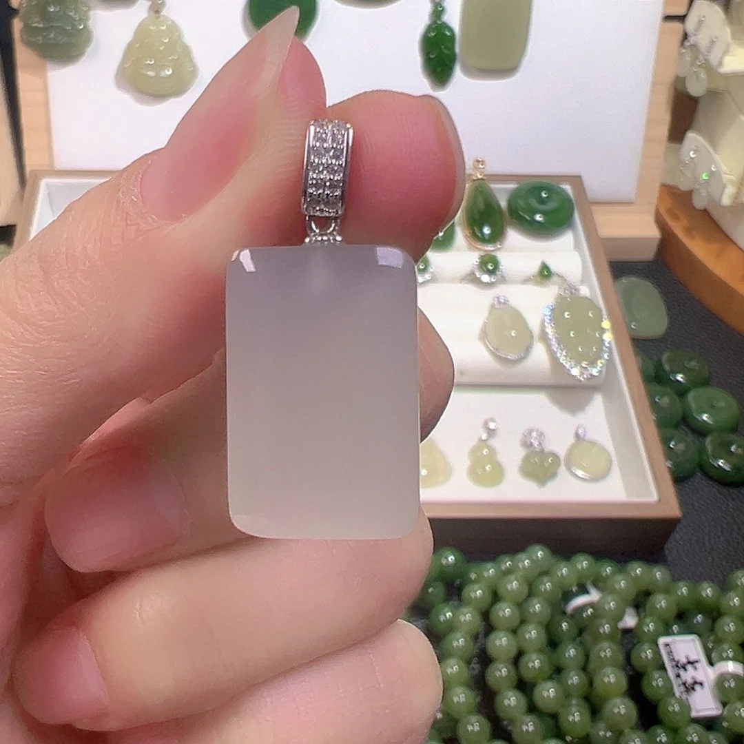 和田玉银S925镶嵌颈饰