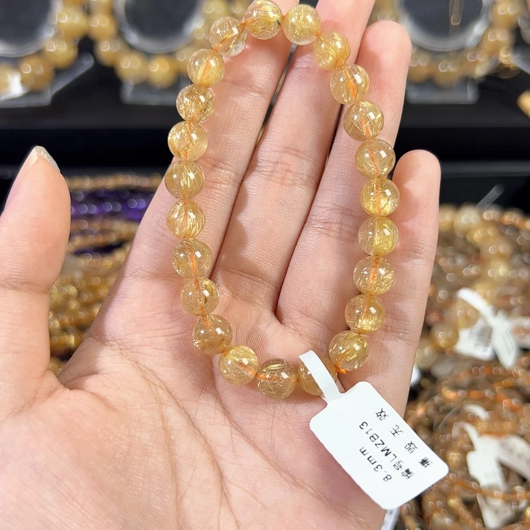 水晶手链未镶嵌天然金发晶