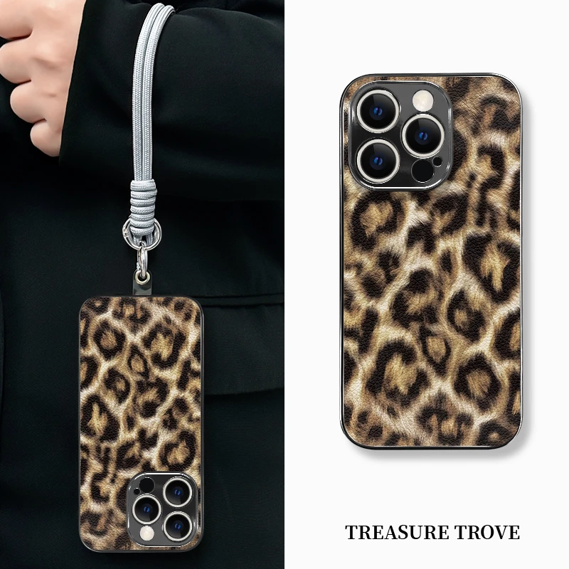 适用于苹果17华为OPPO小米VIVO高颜值创意时尚电镀小羊皮壳BG0214