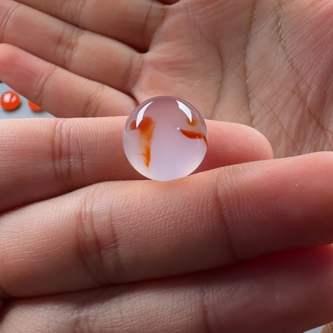 南红玛瑙未镶嵌干掌飘花14.8mm