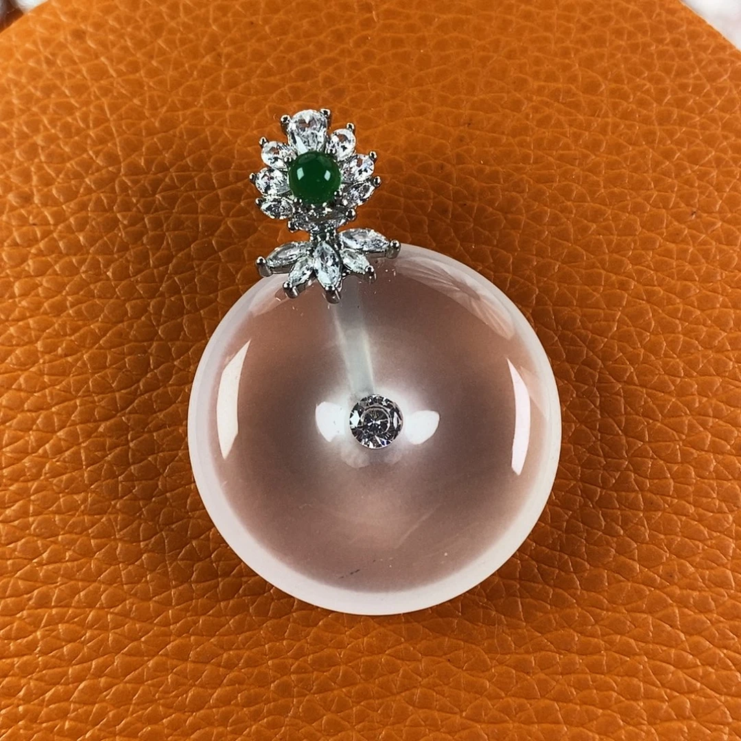 石英质玉银S925镶嵌颈饰