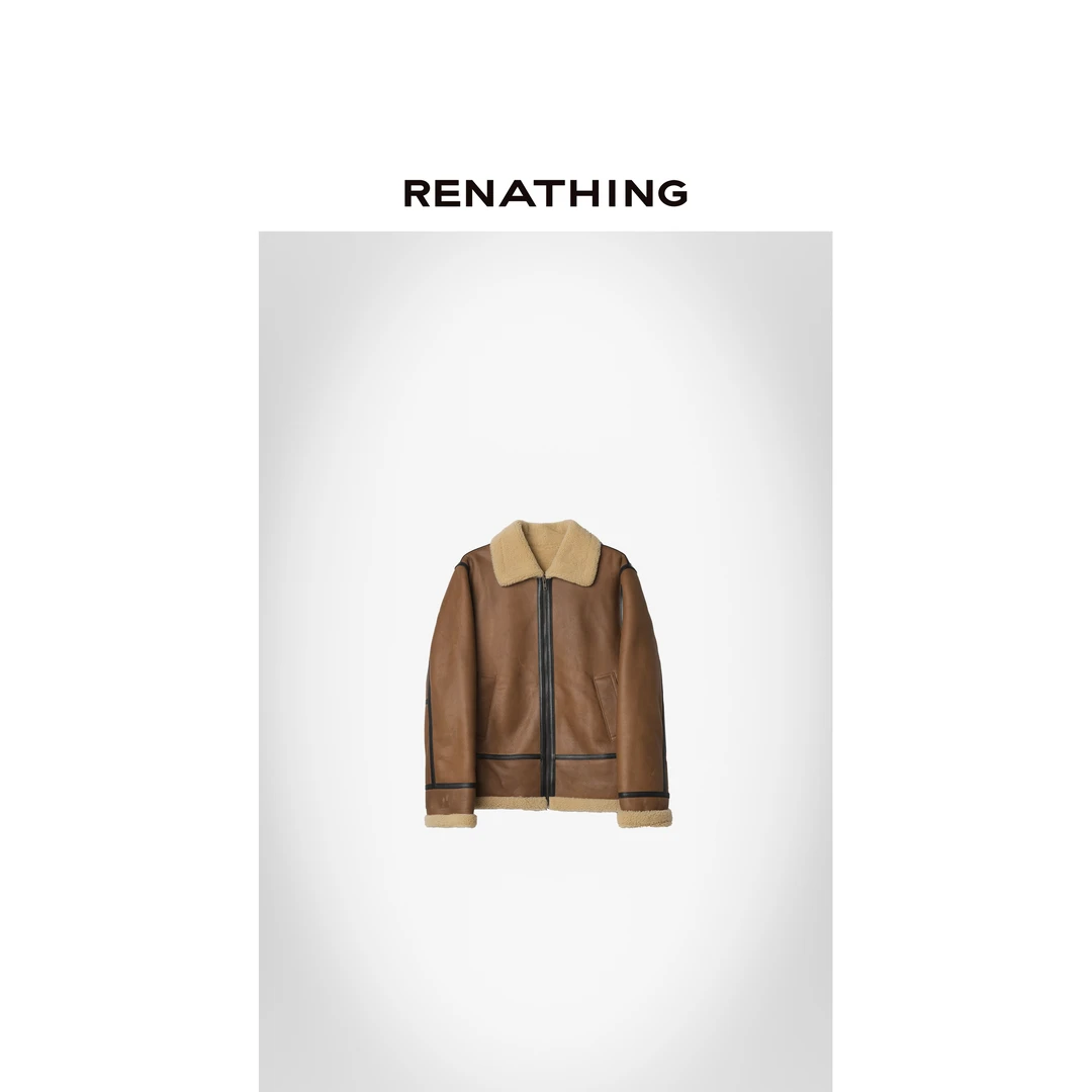 【RENATHING】CAMEL翻领皮毛一体外套