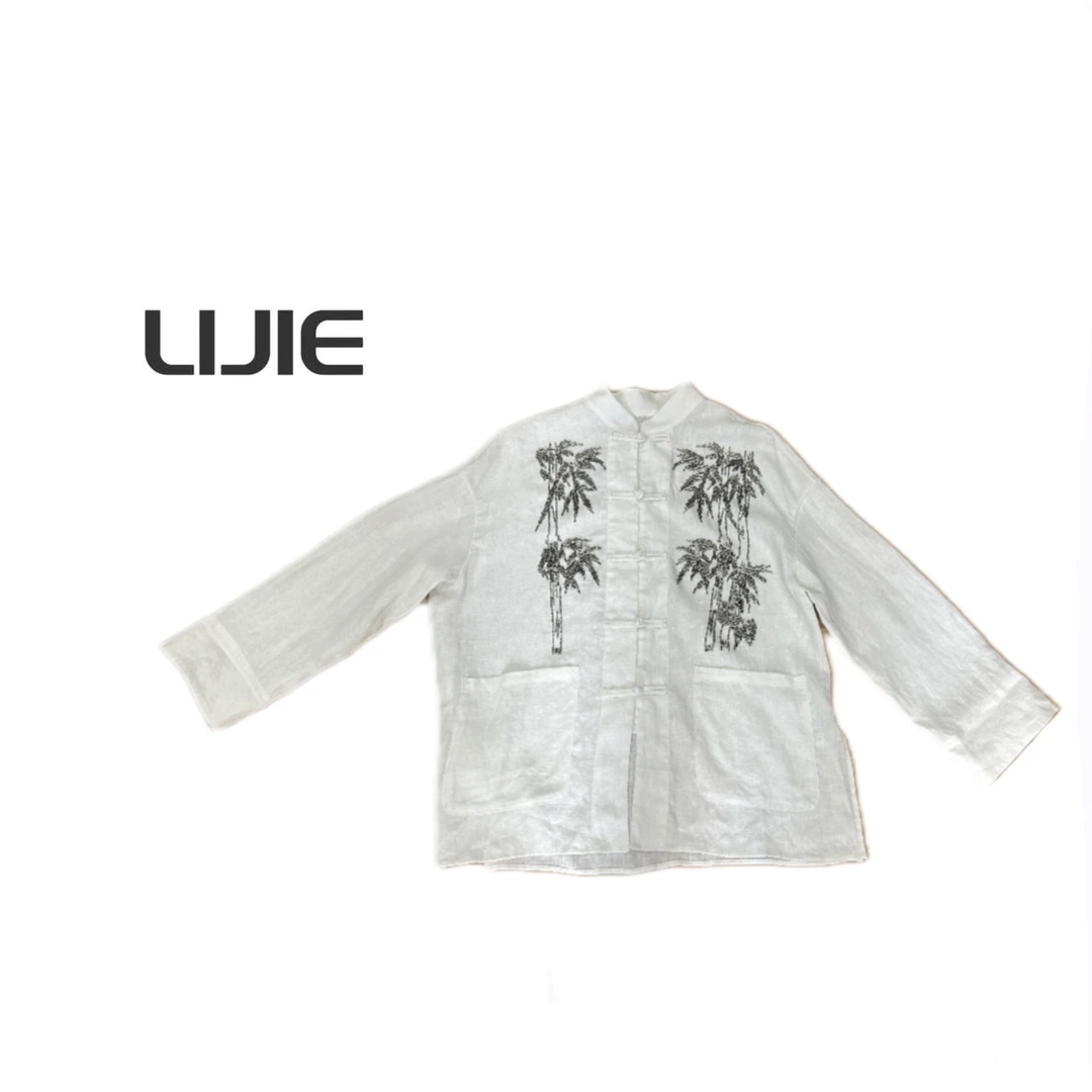 【深圳丽姐-丽丽】250705亚麻竹叶禅意衬衫