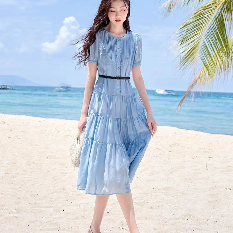 【粉丝专属】Q842222连衣裙 香影泡泡袖连衣裙女夏季新款法式