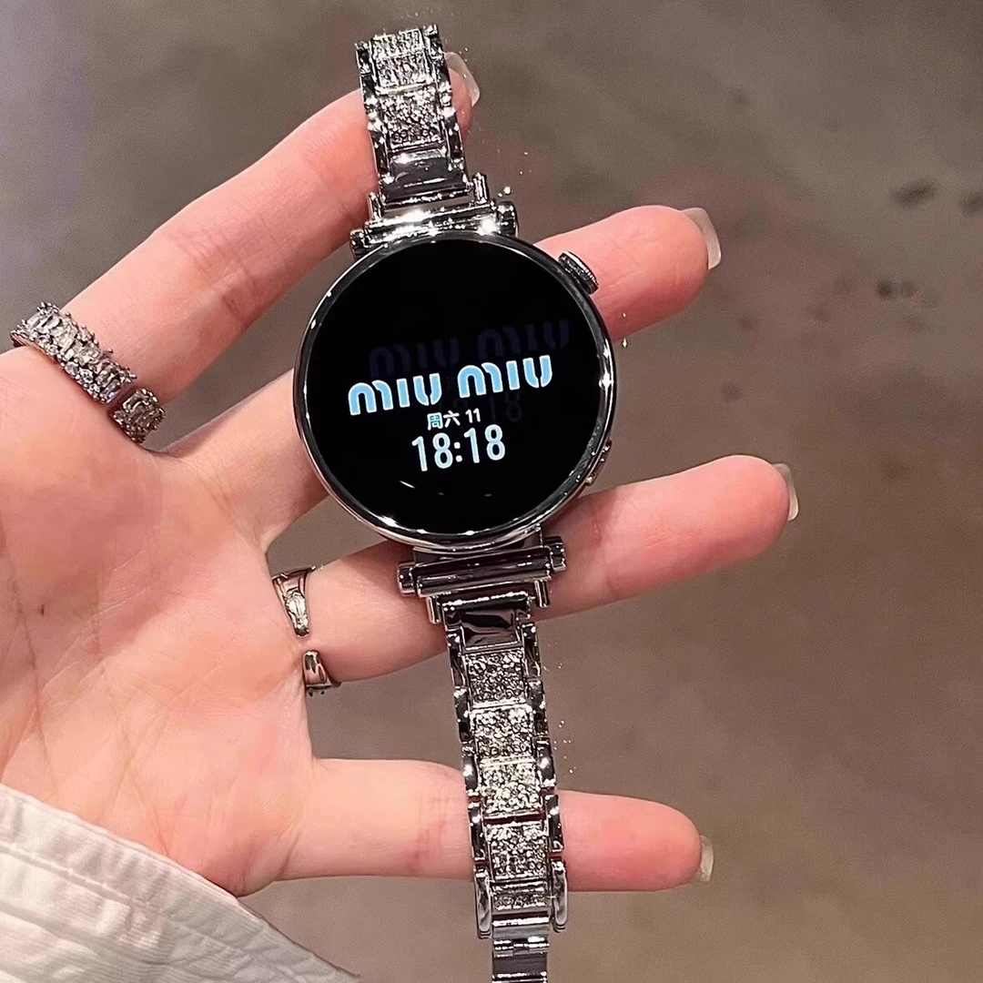 碎钻满天星适用华为gt5表带金属手表链watch5/4/3时尚华为gt6表带