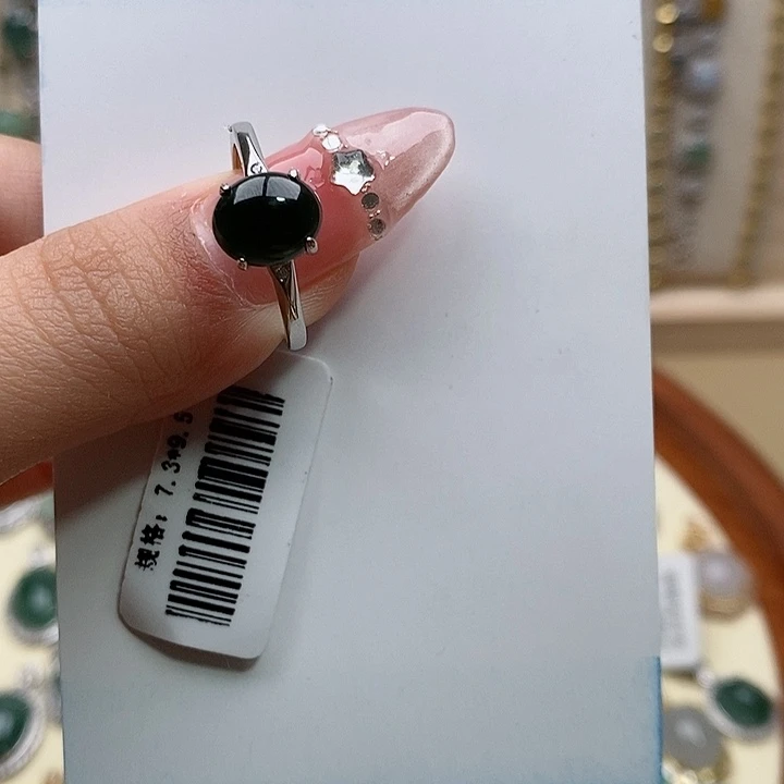 翡翠戒指银S925镶嵌11111
