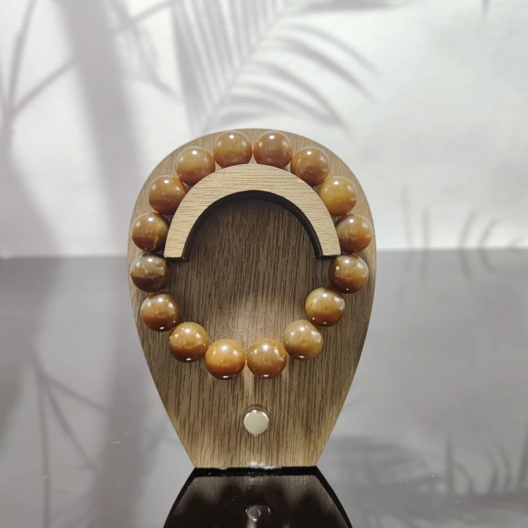 N和田玉且末糖圆珠手串（卡12）3993