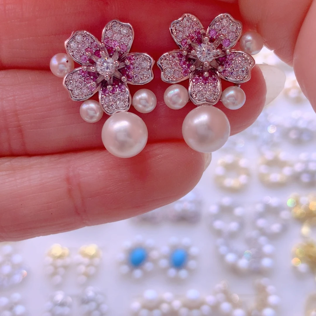 耳饰合金淡水珍珠