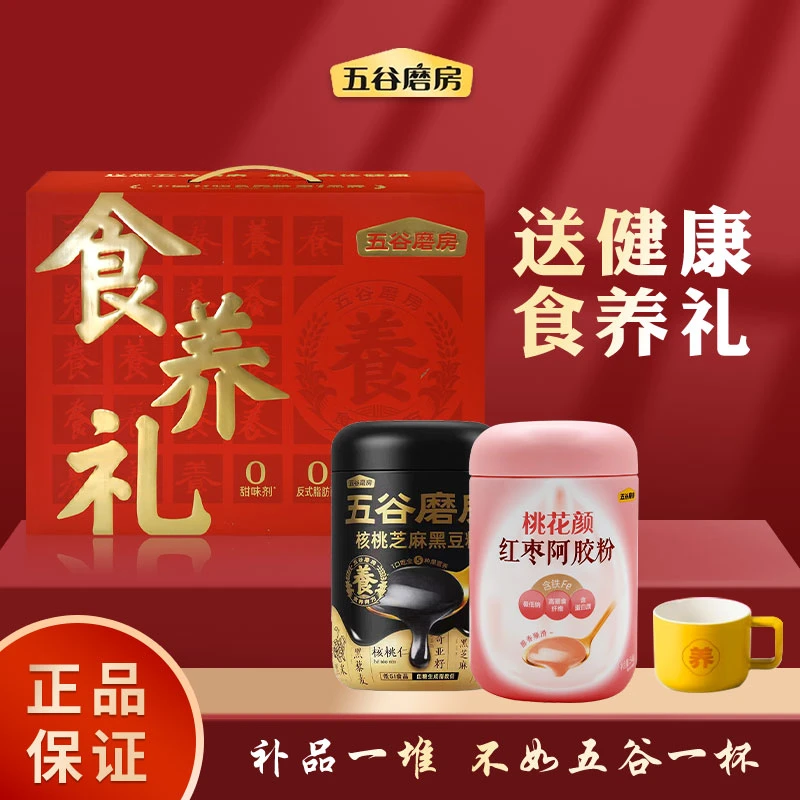 五谷磨房食养礼盒核桃芝麻黑豆粉红枣山药椰椰送礼中老年人营养品