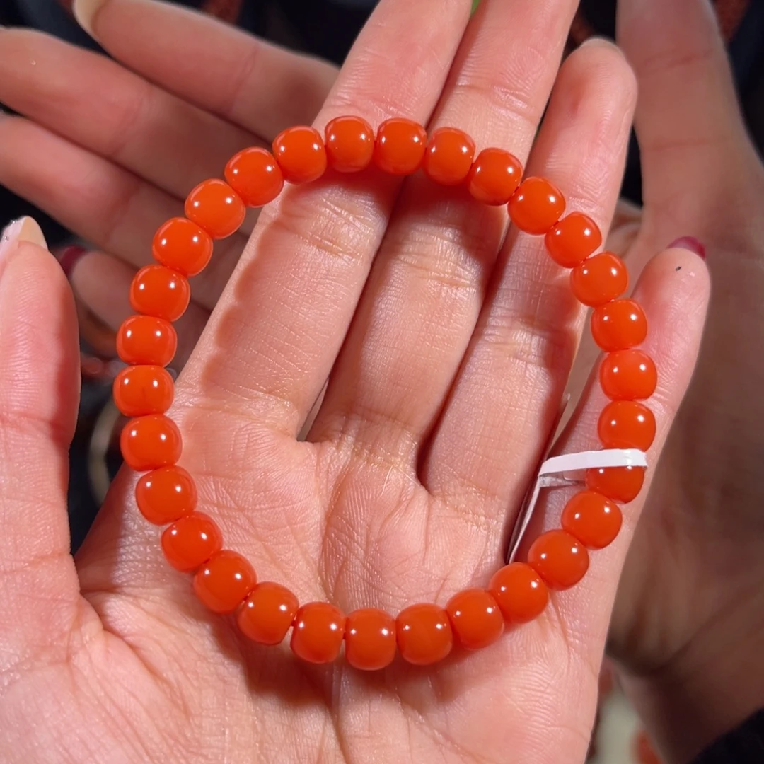 南红玛瑙未镶嵌老形单圈7mm