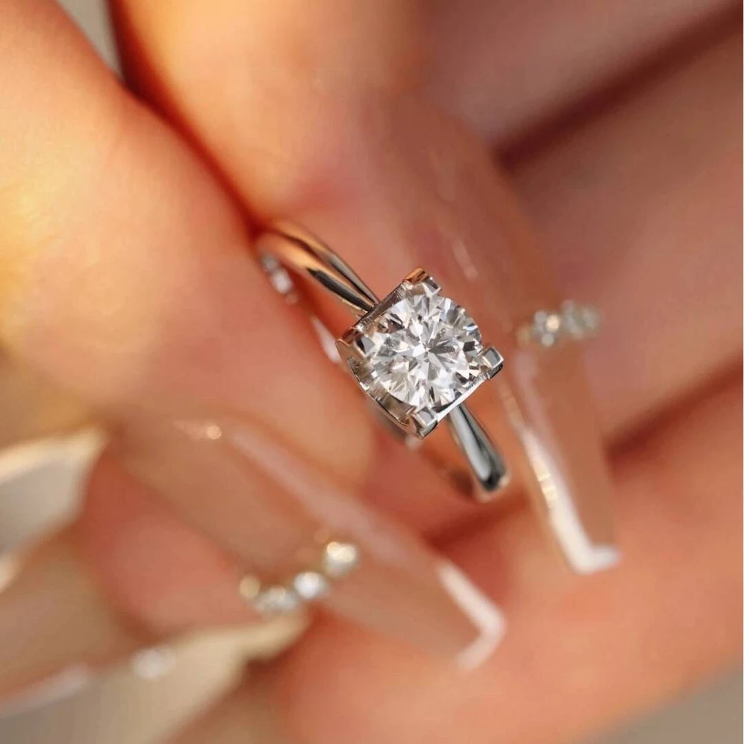 925银莫桑石银制品 【经典牛头】925银莫桑石轻奢高级感情侣指环