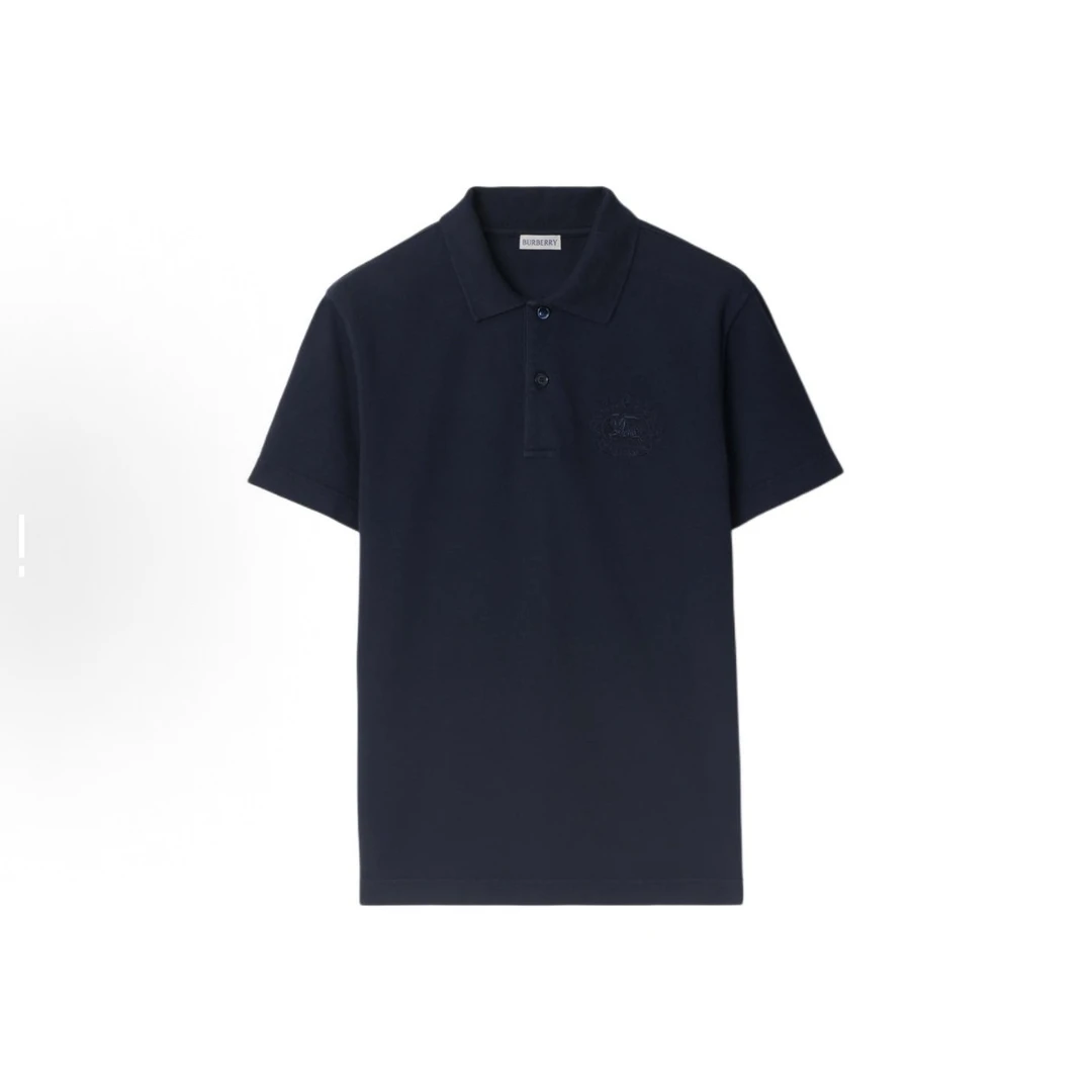 未使用 BURBERRY/博柏利 海军蓝色休闲胸标战马标刺绣polo短袖