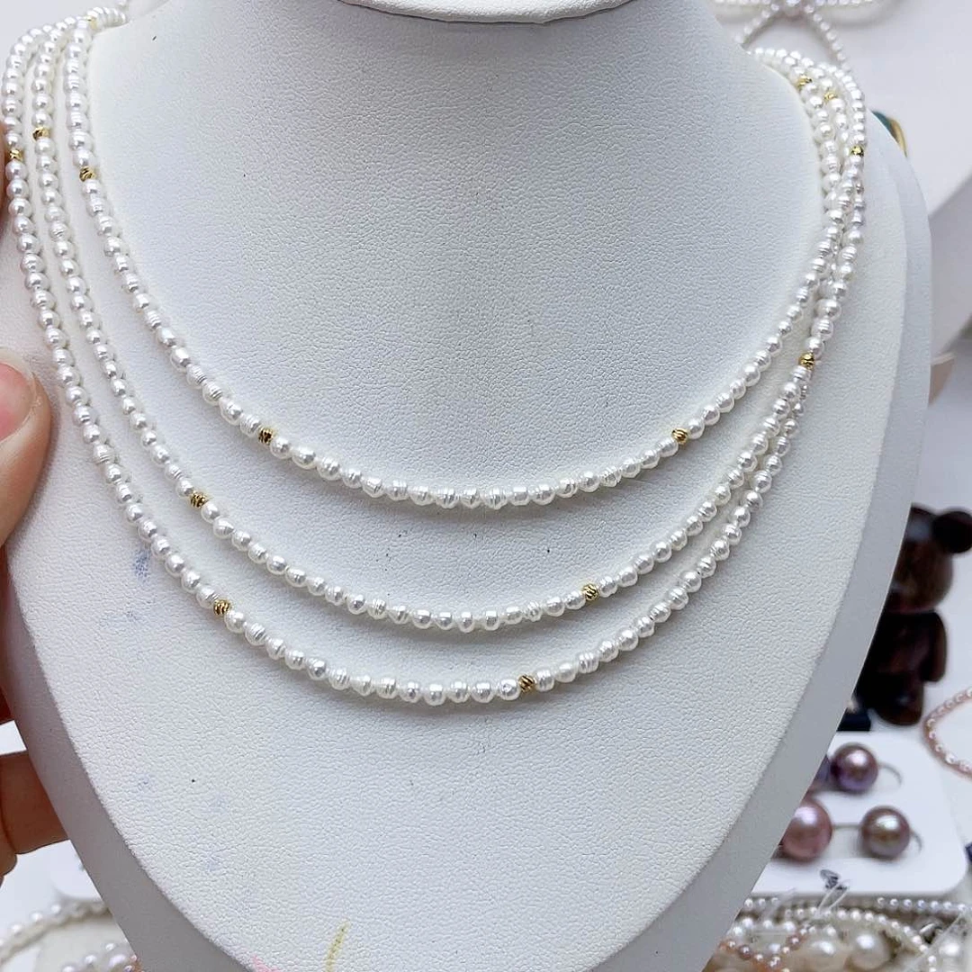 颈饰银S925镶嵌淡水珍珠