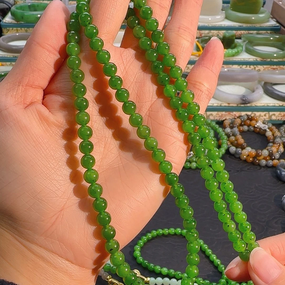 颈饰未镶嵌和田玉碧玉项链 拍一发一多样性发货