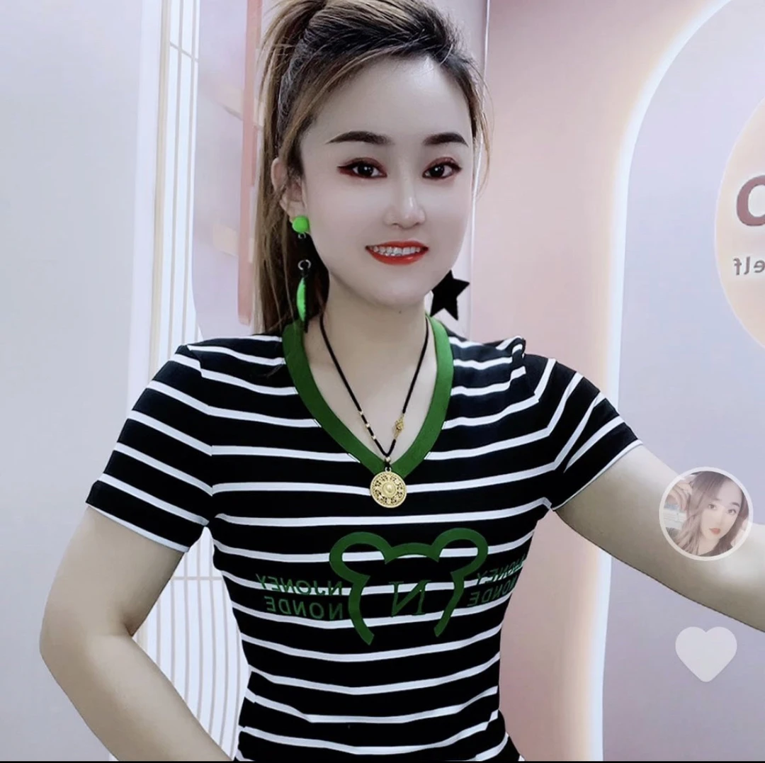 新品1611款V领显瘦短袖