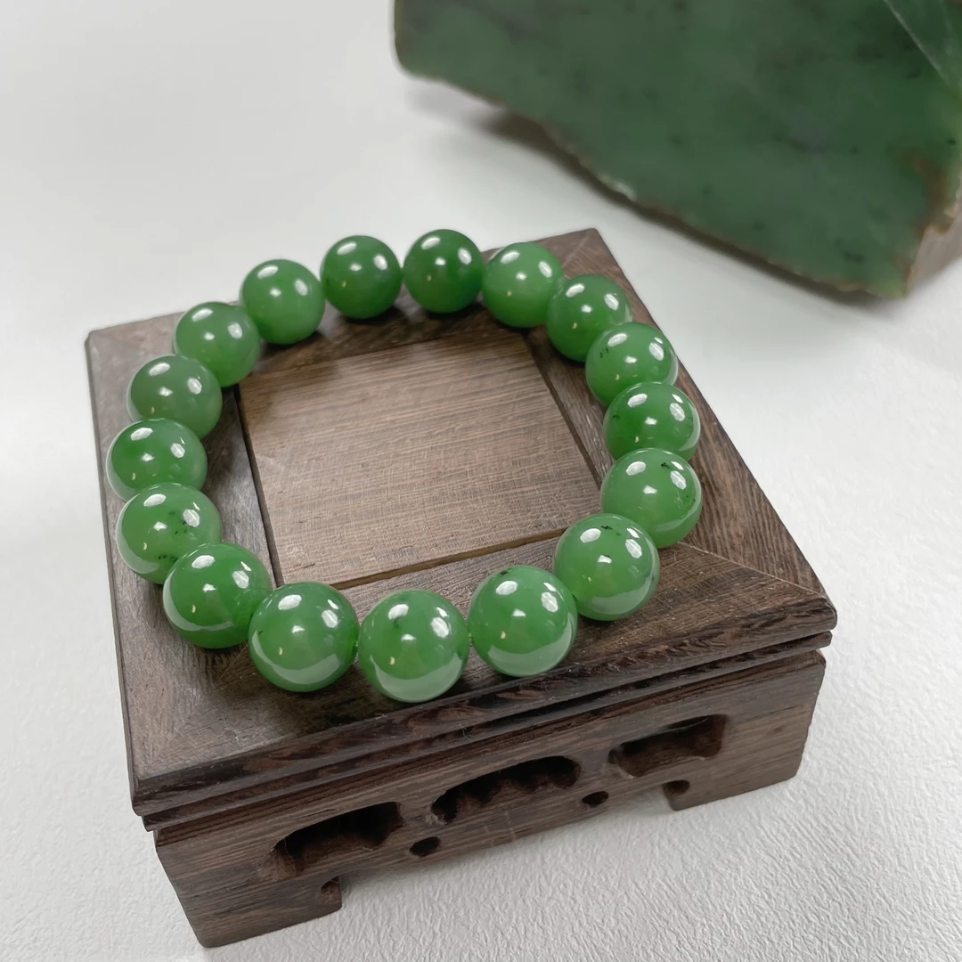 醉春风（12）｜俄罗斯碧玉12咪圆珠手串聚红皮老料-多样性发碧玉手串
