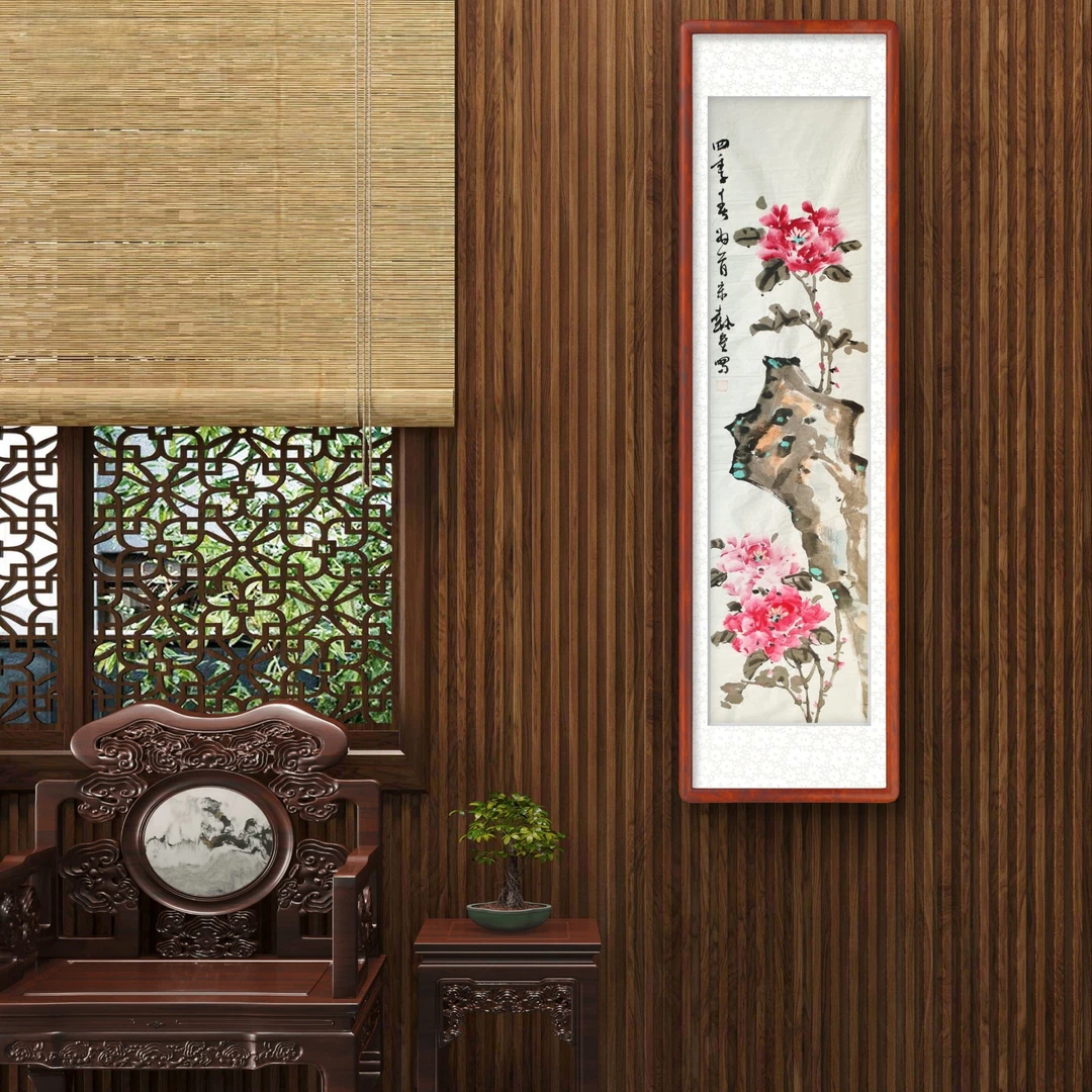 国画花鸟画客厅中堂水墨画中式玄关装饰画四尺对开画芯未装裱