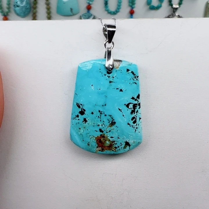 绿松石颈饰银S925镶嵌