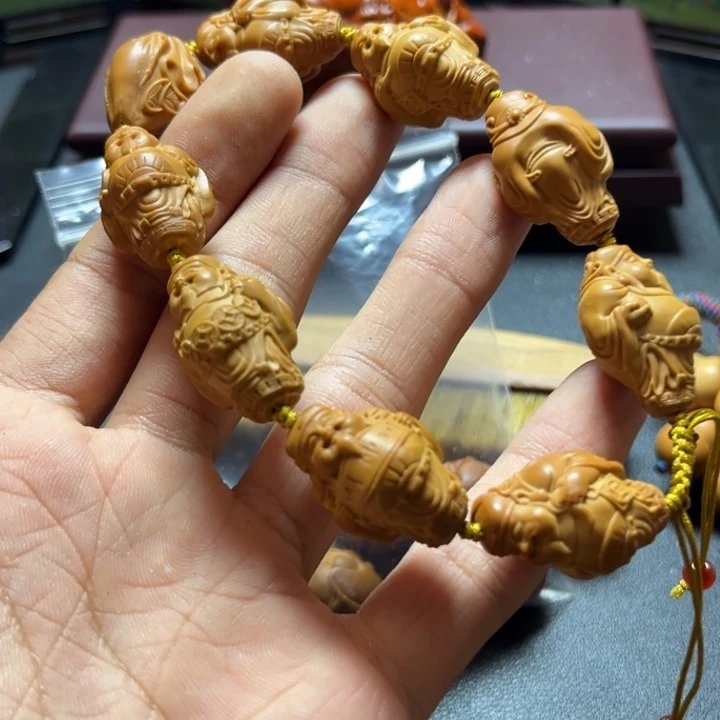 橄榄核手串/手链橄榄核雕八大财神