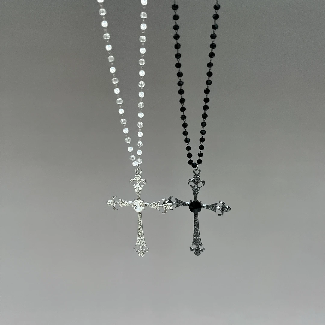 铜合金项链 重工十字架项链惊喜盒子