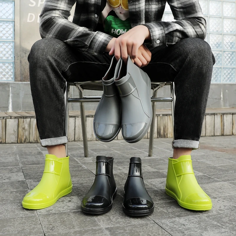 低筒防水新款雨鞋雨靴保暖工作厨房钓鱼男士防滑耐磨防水鞋短筒