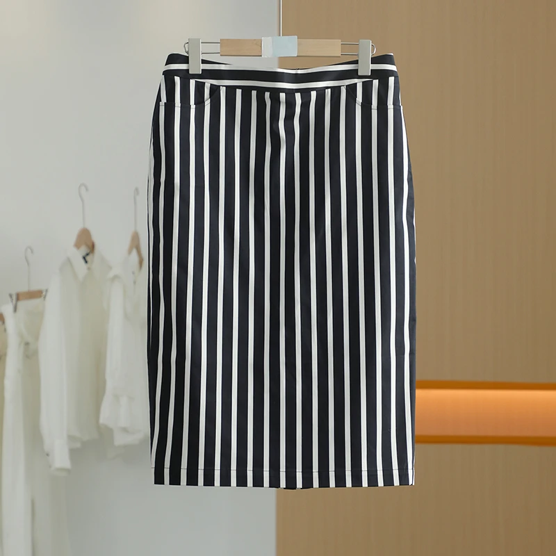 【唐长老自营】货号4665女装春秋新款休闲条纹半裙M