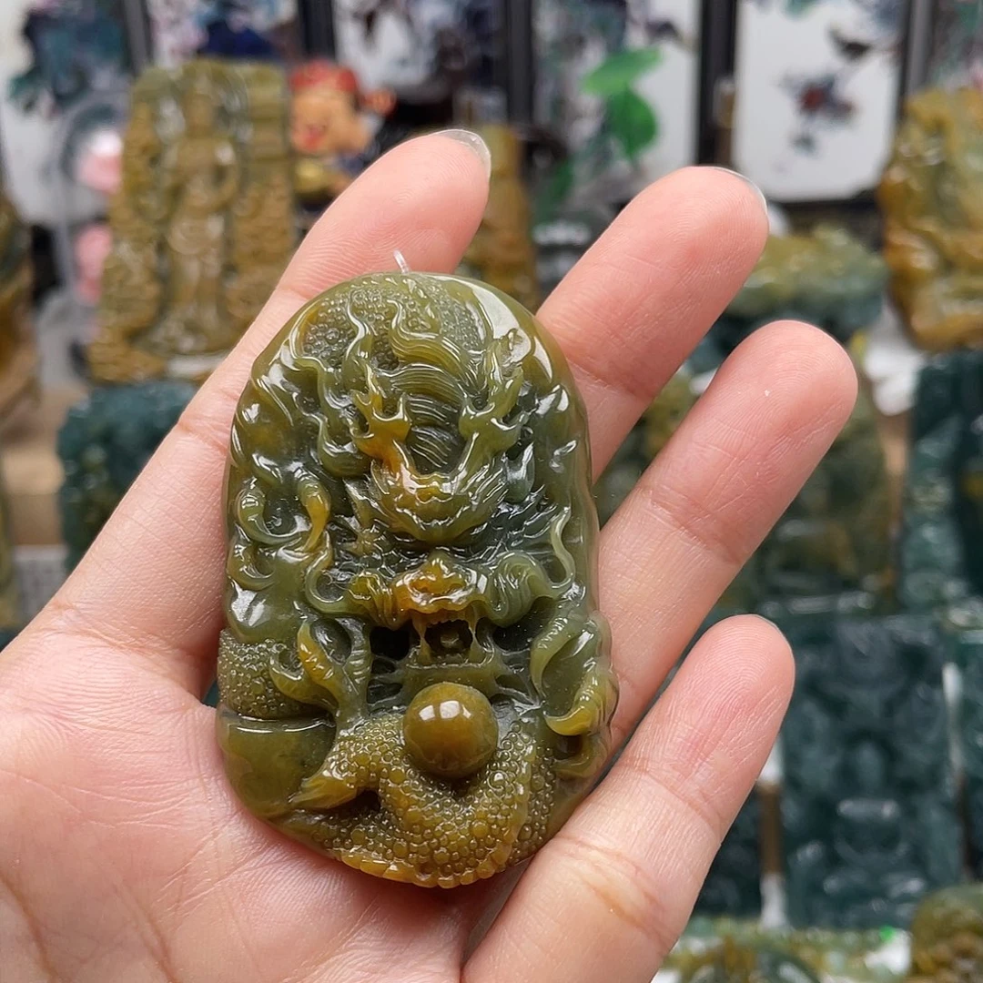 翡翠未镶嵌颈饰天然翡翠a货龙