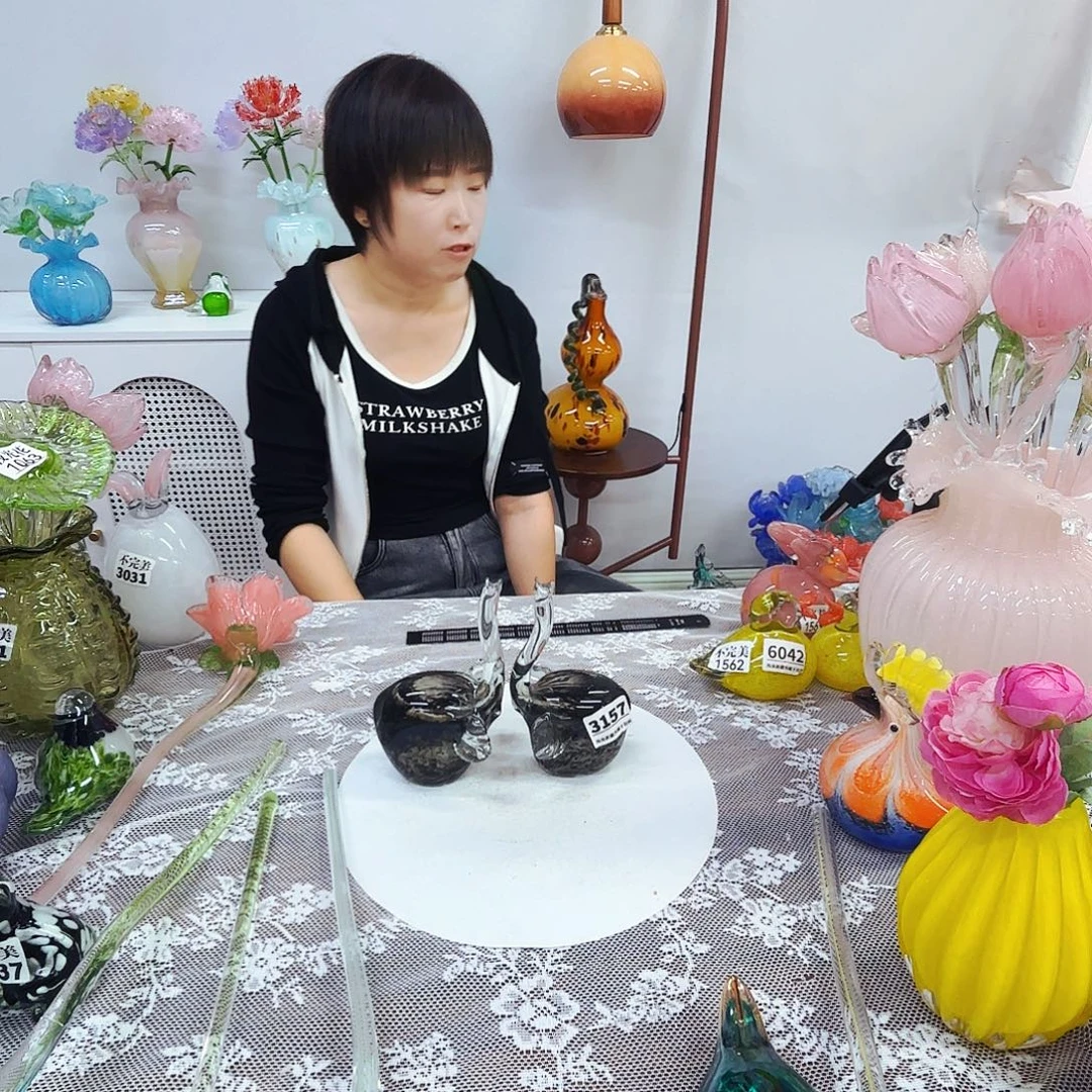 3157一对琉璃花瓶花器艺术品